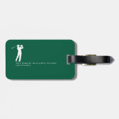 Golf Elegante Golfer Groene Bagagelabel (Achterkant horizontaal)