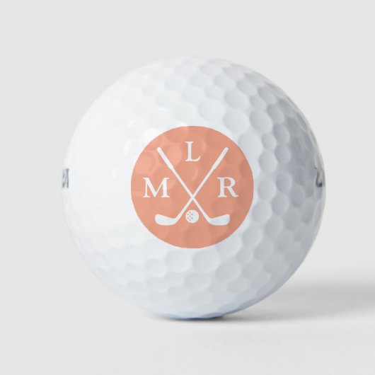 Golf Elegante Moderne Monogram Typografie Initiale Golfballen (Voorkant)