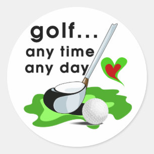 Golf elke dag T-shirts en cadeautjes Ronde Sticker