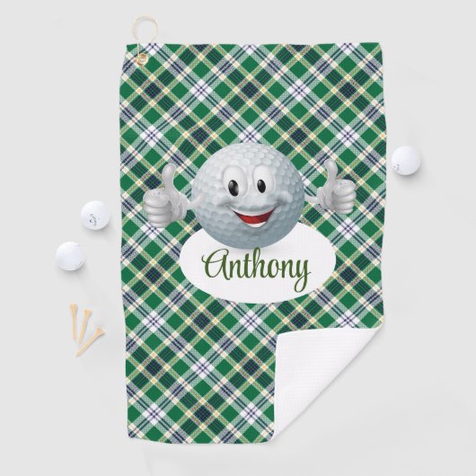 Golf Emoji personaliseren Golfhanddoek (Insitu)