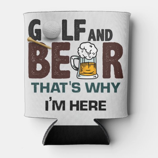 Golf en Beer daarom ben ik hier Blikjeskoeler (Voorkant)