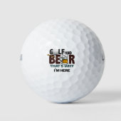 Golf en Beer daarom ben ik hier Golfballen (Voorkant)