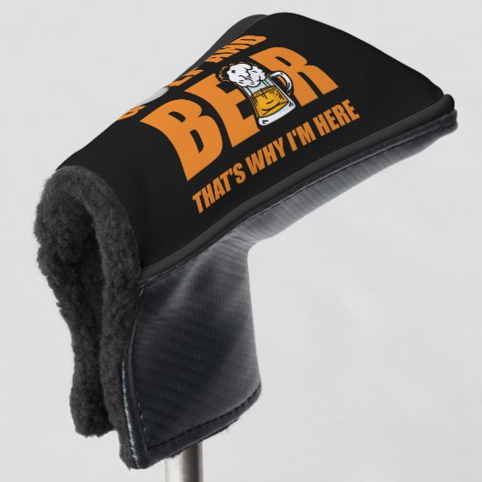 Golf en Beer daarom ben ik hier Golfheadcover (3/4 voorkant)