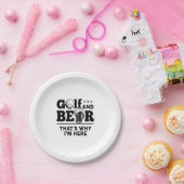Golf en Beer Daarom ben ik hier Papieren Bordje (Feest)