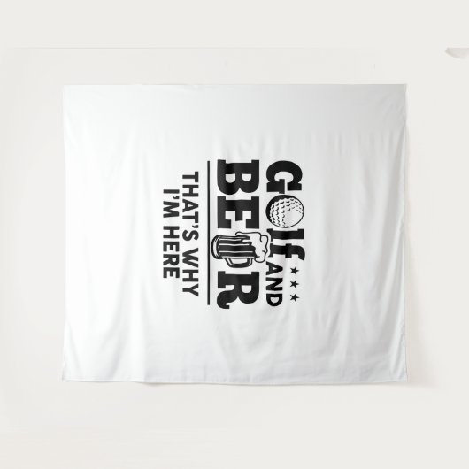 Golf en Beer Daarom ben ik hier Wandkleed (Voorkant (horizontaal))