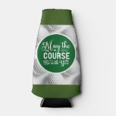Golf en Beer Funny Gezegde kan met u meegaan Flesjeskoeler (Voorkant)