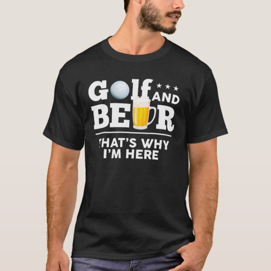 Golf en Beer Joke Dad Funny Fathers Day Drink T-shirt (Voorkant)
