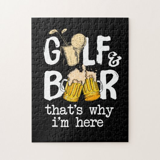 Golf en Beer Joke Dad Funny Fathers Day Gift Legpuzzel (Verticaal)