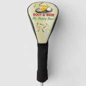 Golf en Beer Mijn Happy Time voor golfer Golfheadcover (Voorkant)