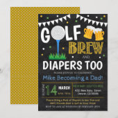 Golf en Bier Baby shower Kaart (Voorkant / Achterkant)