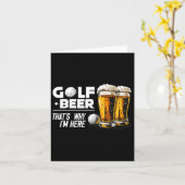 Golf en bier, daarom ben ik hier Geweldige golfspe Kaart (Gele Bloem)