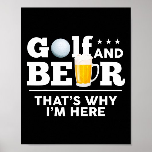 Golf en bier grap papa grappige vaderdag drinken  poster (Voorkant)