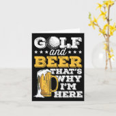 Golf En Bier Grap Vader Funny Vaderdag Drinken Kaart (Gele Bloem)