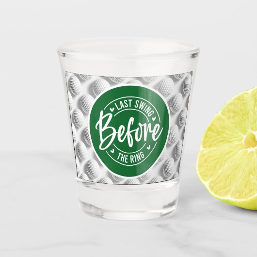 Golf- en bier grap voor vrijgezellenfeest  shot glas (Voorkant)