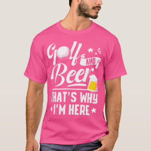 Golf en bier grappige Vaderdag drinkende verjaarda T-shirt