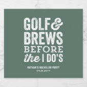 Golf en bier voor de groene vrijgezellenfeest bier etiket (Enkel label)