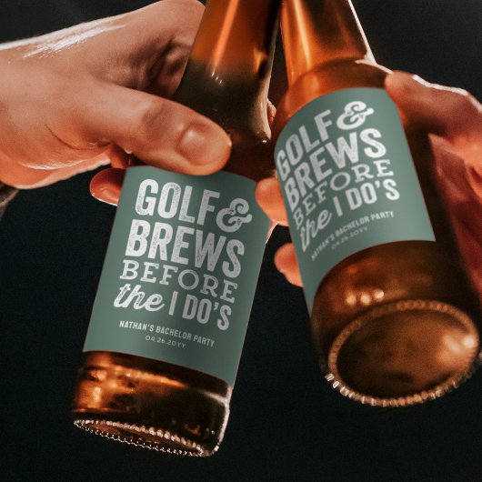 Golf en bier voor de groene vrijgezellenfeest bier etiket