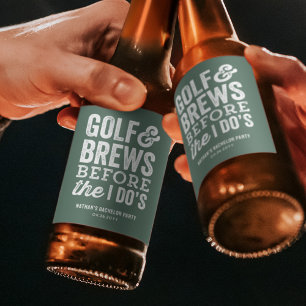 Golf en bier voor de groene vrijgezellenfeest etiket