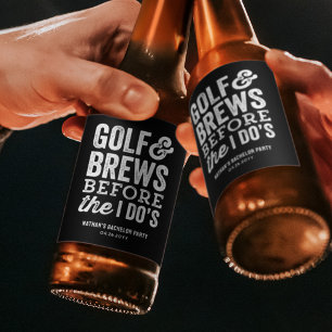 Golf en bier voor de vrijgezellenfeest zwarte etiket