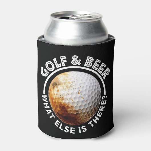 Golf en bier voor golfer blikjeskoeler (Blikje Voorkant)