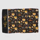Golf en Bier voor Golfer Golfhanddoek (Horizontaal)