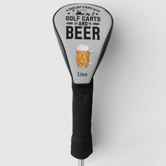 Golf en Bier voor Golfer Golfheadcover (Voorkant)