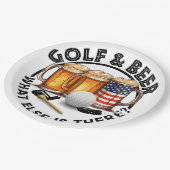 Golf en Bier voor golffeest Papieren Bordje (Gekanteld)