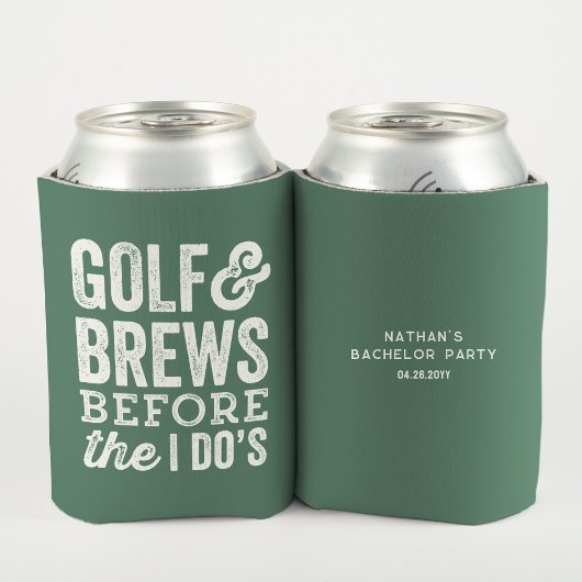 Golf en bier voor het groene vrijgezellenfeest van blikjeskoeler