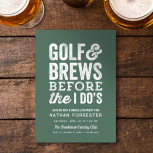 Golf en bier voor het groene vrijgezellenfeest van kaart