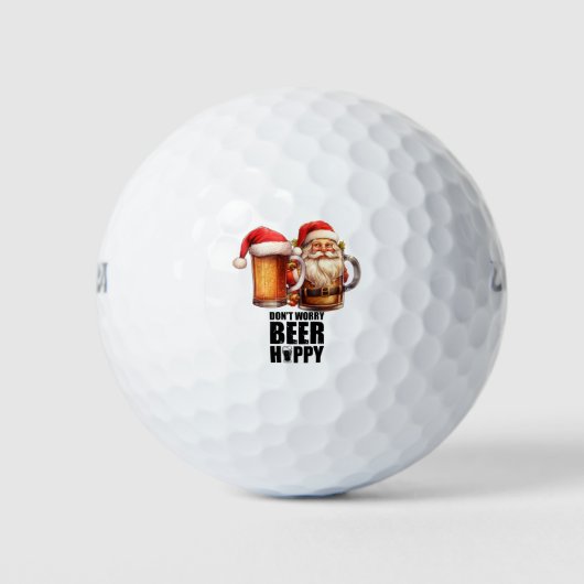 Golf en Bier voor Kerstmis Golfballen (Voorkant)