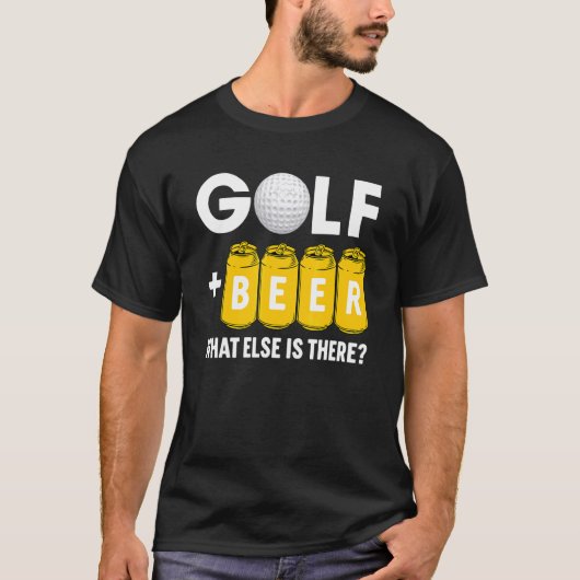 Golf en bier wat er nog meer is t-shirt (Voorkant)