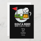 Golf en Bierfeest voor golfer Kaart (Voorkant / Achterkant)