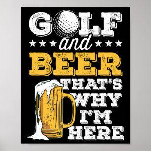 Golf- en biergrap papa Funny Father's Day Drinken Poster