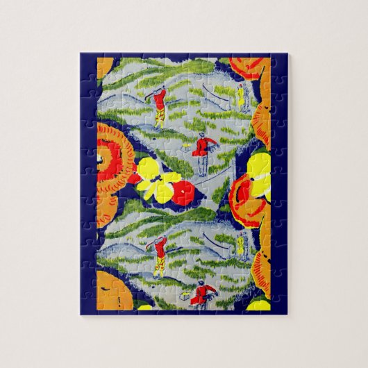 golf en bloemen legpuzzel (Verticaal)