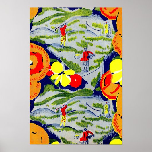golf en bloemen poster (Voorkant)