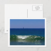 Golf en boot van Portugal op het strand van Faro i Briefkaart (Voorkant / Achterkant)