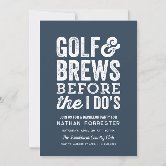 Golf en brouwsels voor ik doe marine vrijgezellenf kaart (Voorkant)