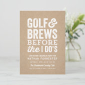 Golf en brouwsels voordat ik het kraft vrijgezelle kaart (Staand voorkant)