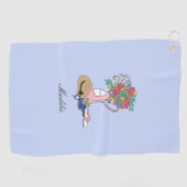 Golf en Gardening - Gepersonaliseerde dames Golfhanddoek (Horizontaal)