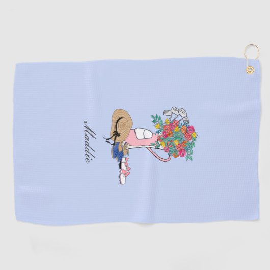 Golf en Gardening - Gepersonaliseerde dames Golfhanddoek (Horizontaal)