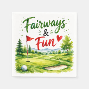 Golf en gegiechel Grappige golf waterverf servet