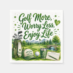 Golf en gegiechel Grappige golf waterverf servet