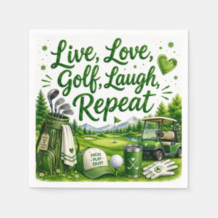 Golf en gegiechel Grappige golf waterverf servet