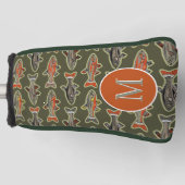 Golf en Gevist Brook Trout Sinaasappel Grijs Groen Golfheadcover (Voorkant)