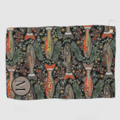 Golf en Gevist Grijs Sinaasappel Gepersonaliseerd Golfhanddoek (Horizontaal)