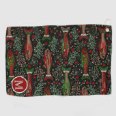 Golf en Geviste Brook Forel Rood Groen Grijs Golfhanddoek (Horizontaal)