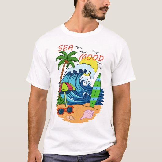 Golf- en palmbomen T-shirt voor heren (Voorkant)