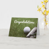 Golf en putter Felicitatiekaart voor golfer Kaart (Gele Bloem)