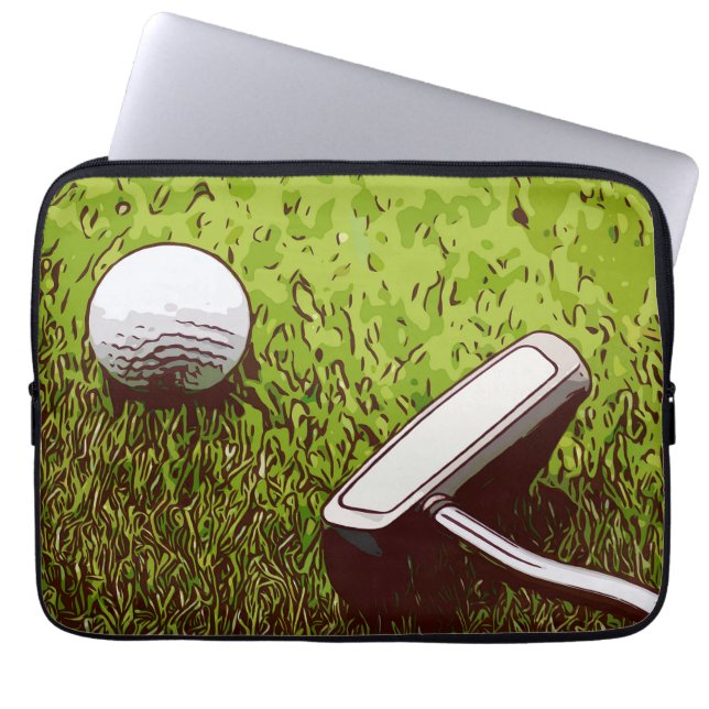 Golf en putter laptop sleeve (Voorkant)