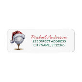 Golf En Tee Met Kerstmannenhoed Retouradres Etiket (Voorkant)
